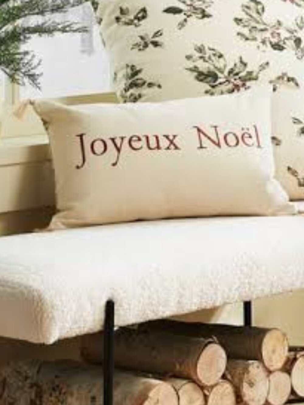 2022 Threshold x Studio McGee “Joyeux Noel” reversible Christmas lumbar pillow